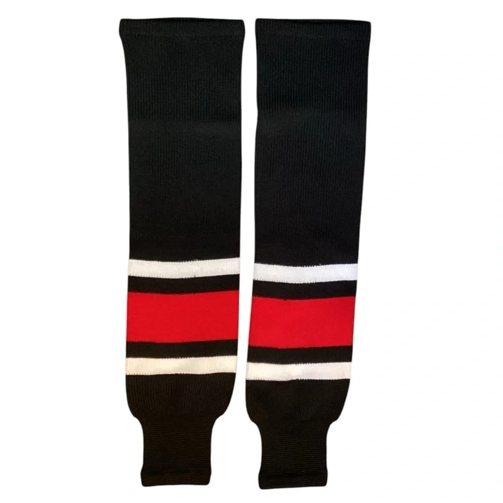 Trenway Textiles Ribbed Knit Northwestern Pro‎ Style Hockey Hose Socks Adult NEW